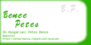 bence petes business card